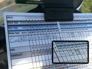 Earl Phillips' Hole-in-One Scorecard