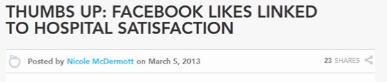 Facebook links linked to mortality rates at hospitals