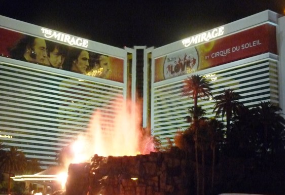 Volcano erupting outside the Mirage