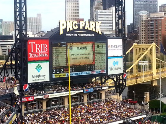 Click for Larger Image of PNC Park scoreboard PNC Park in Pittsburgh