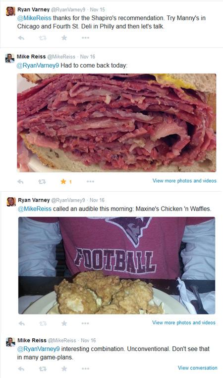 Twitter screenshot of conversation with Mike Reiss